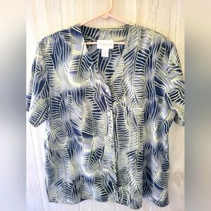 Tropical Print Ladies Top 100% polyester by Jordan Woman Size 18W